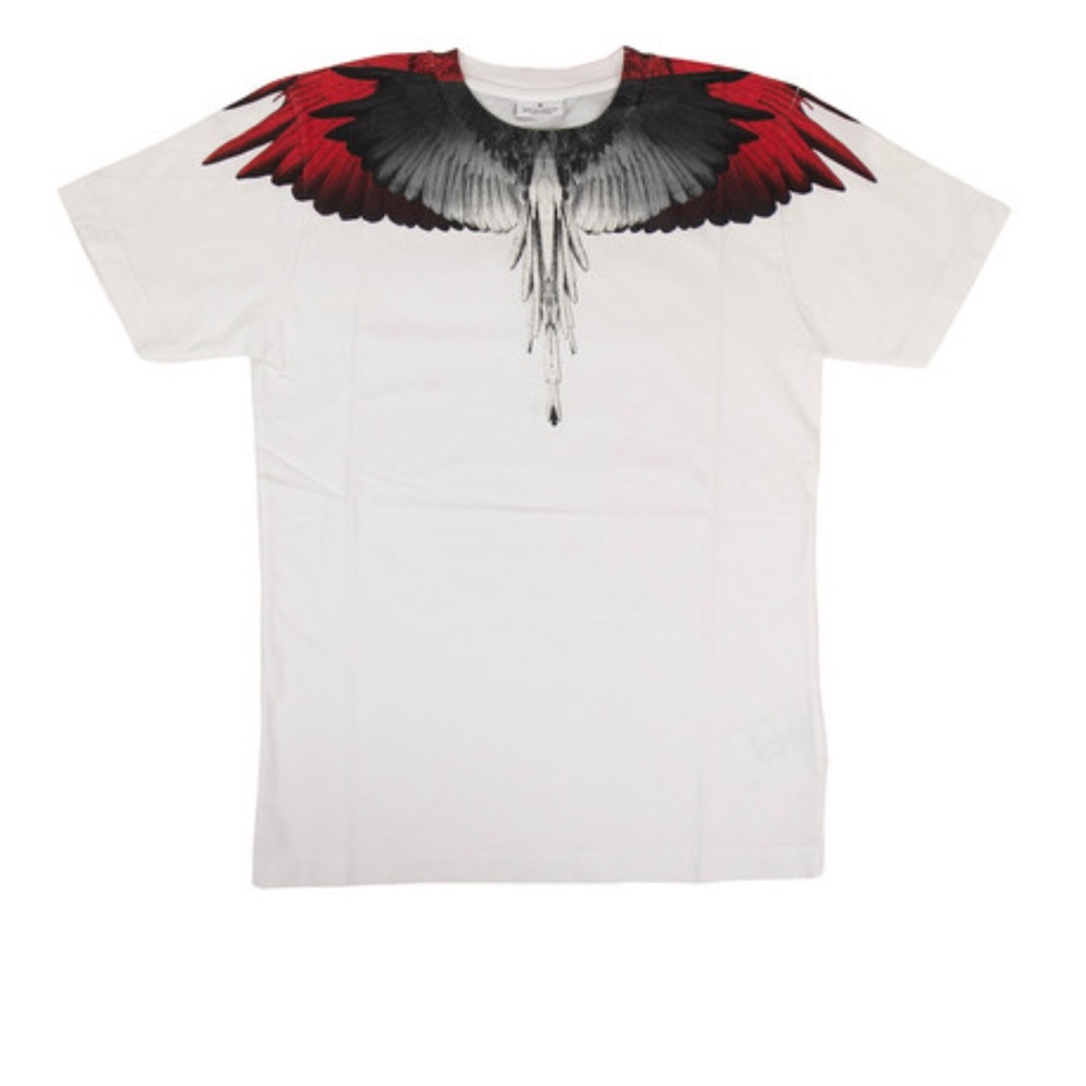 Marcelo Burlon Men's White and Red Wings T-Shirt County of Milan Small